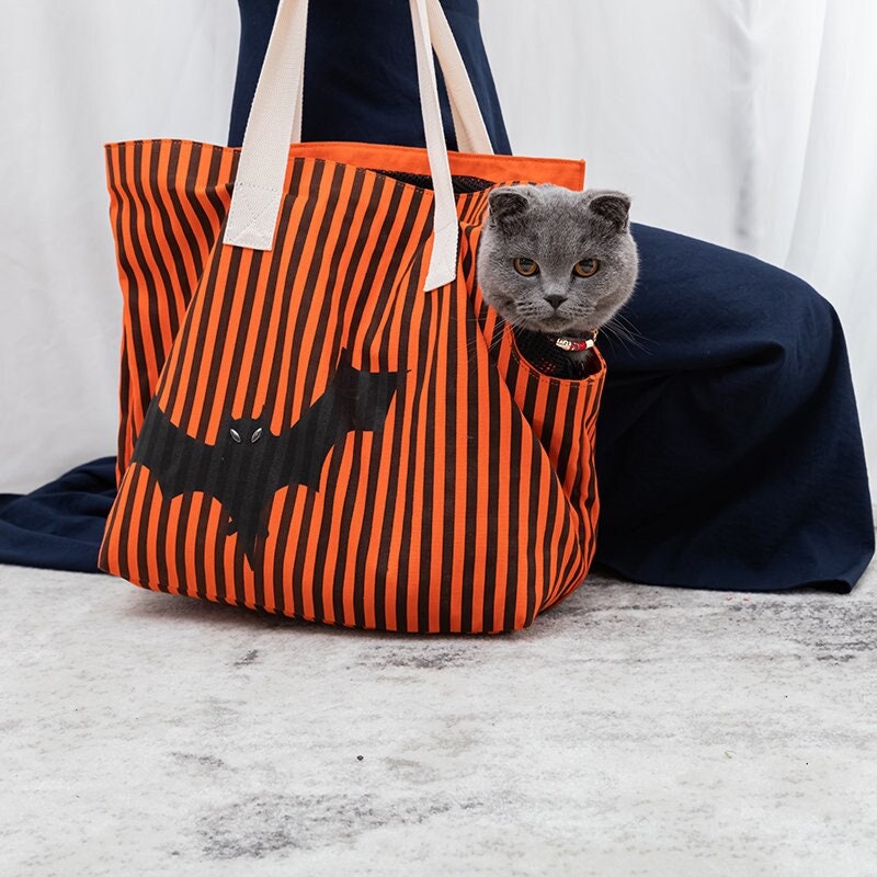 Halloween Pet Dog Cat Carrier Bag Tote Bag with zipper | Carrier bag for small breed dog cat rabbit