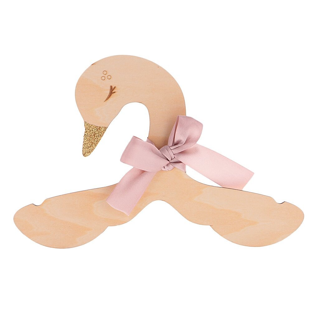 Wooden Pet Clothes Hanger Princess Swan| Dog Clothes Hanger | Cat Clothes Hanger | Pet Clothes organizer | Wooden Hanger with Bowknot