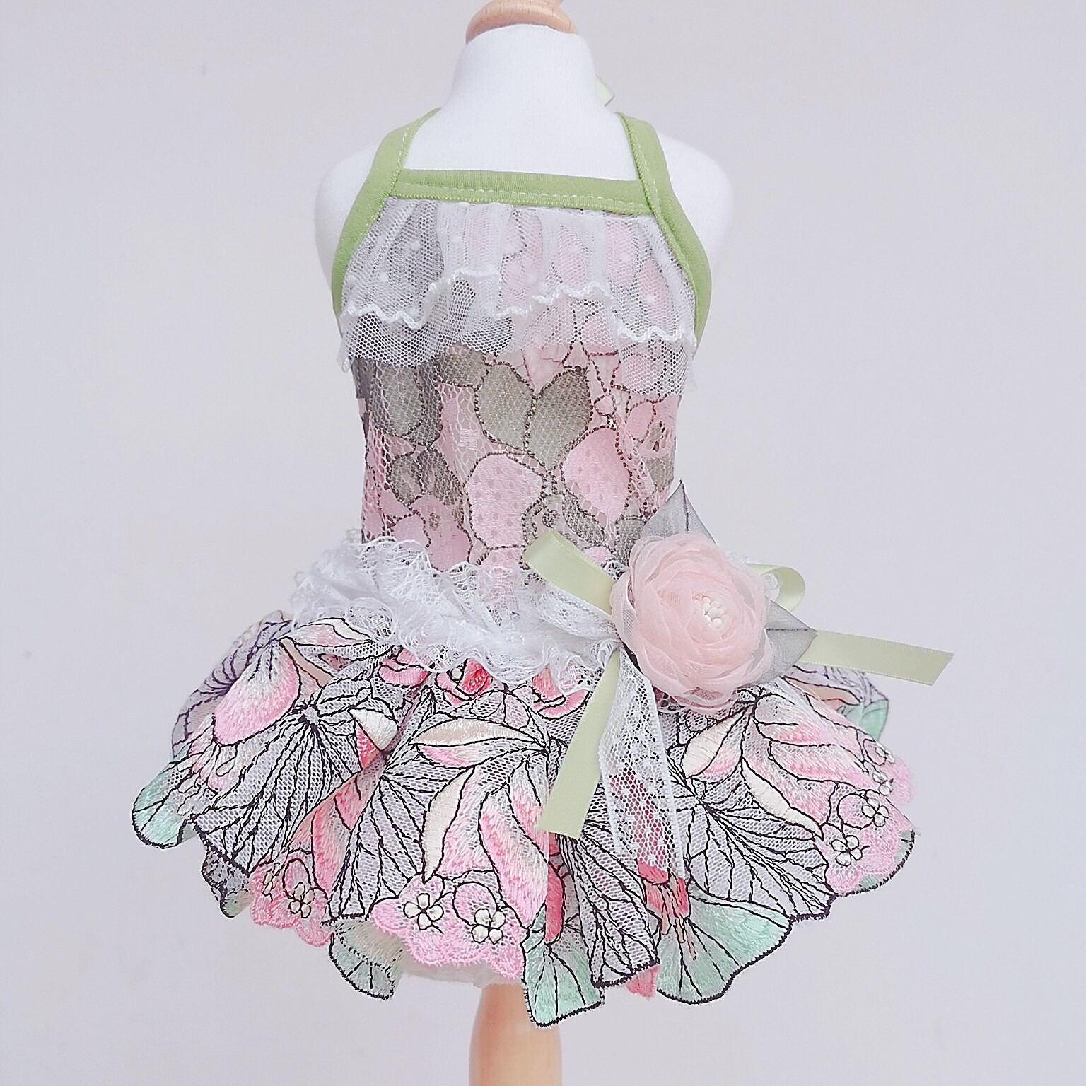 Tiffany's Light inspired Dog Cat Princess Tulle flower Dress| Wedding Flower girl bridesmaid customized clothes Poemeranian poodle chihuahua