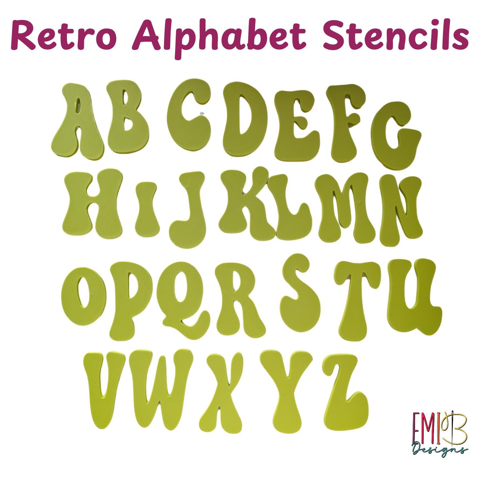 Retro A to Z Letter Templates Letter Stencils for Sewing and Crafts Applique