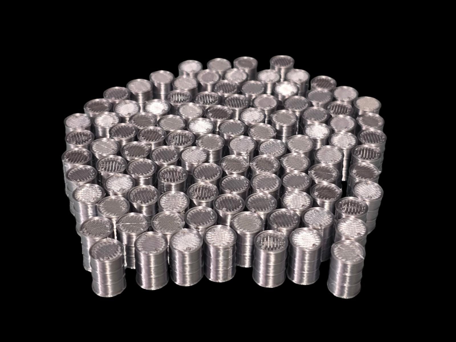 Oil Drum Aluminium OO Gauge 1:76 Scale Models Train Railway 100 Pack