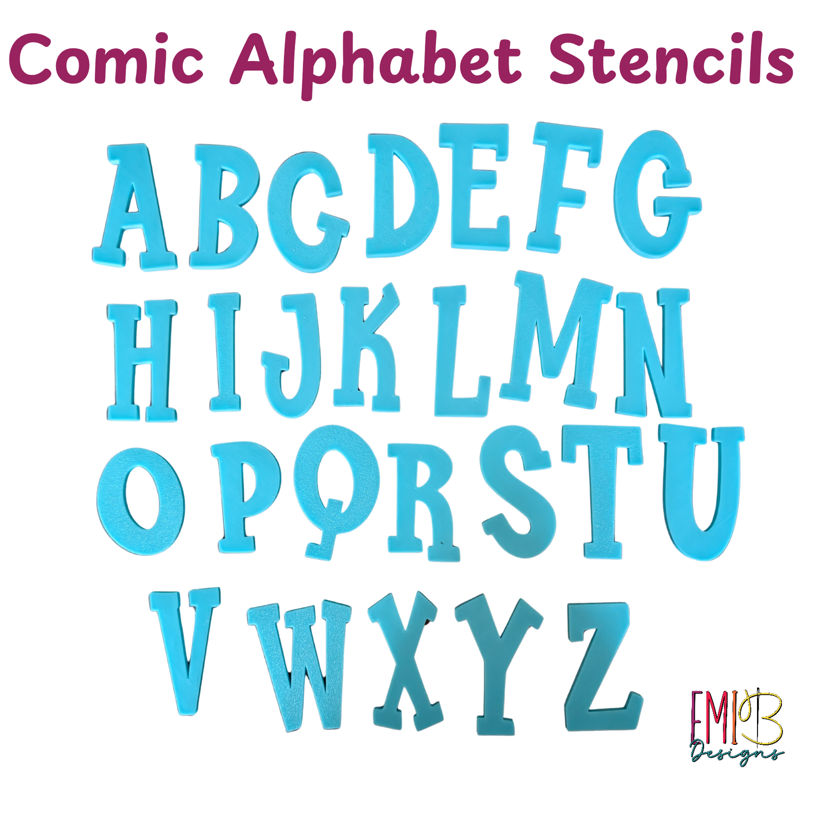 Comic Style A to Z Letter Templates Letter Stencils for Sewing and Crafts