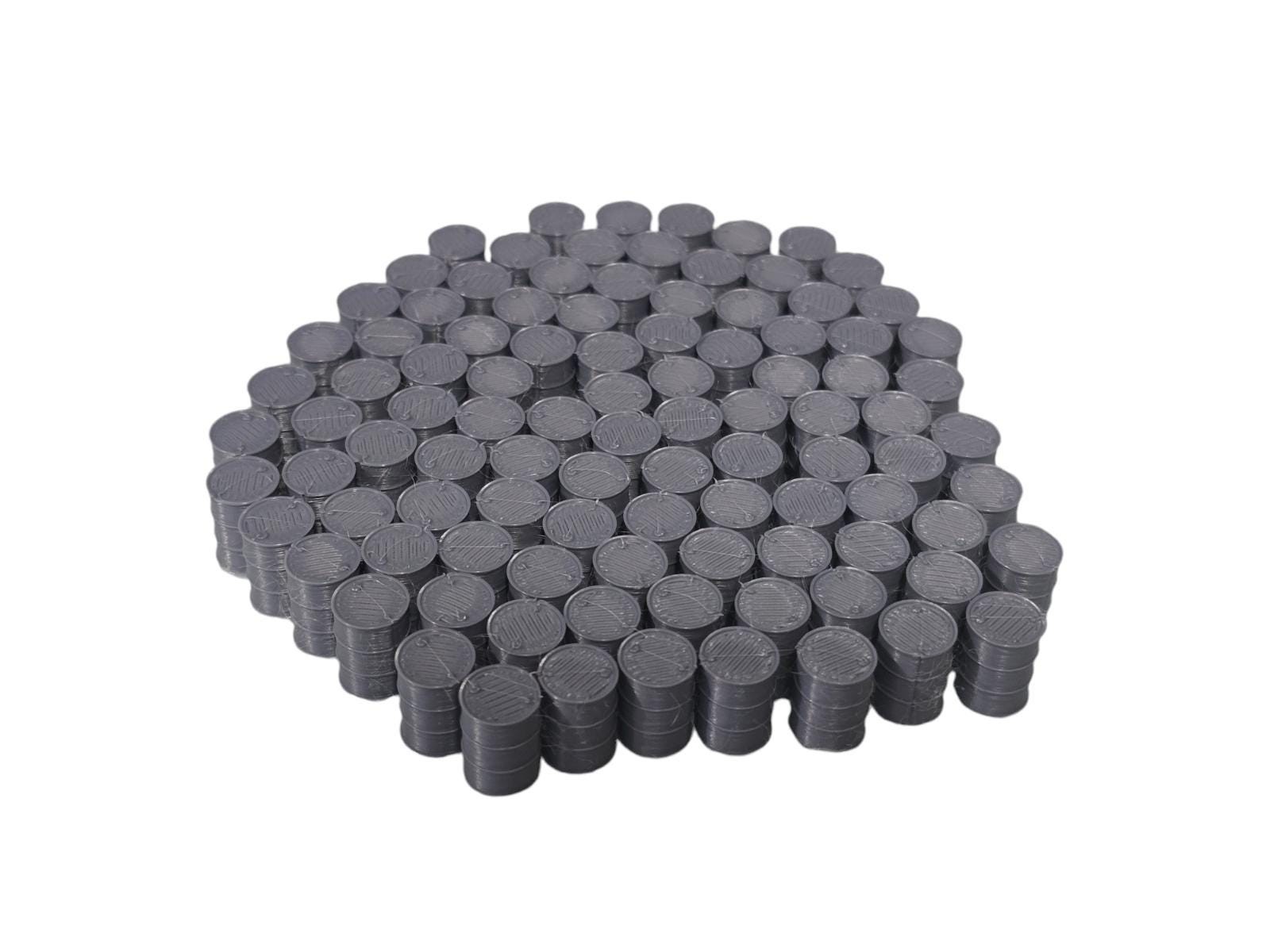 Oil Drum Grey OO Gauge 1:76 Scale Models Train Railway 100 Pack