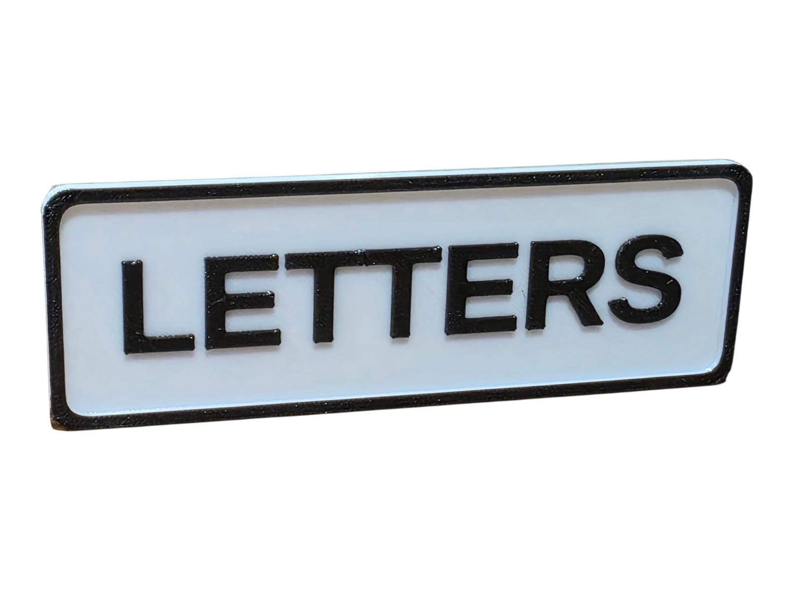 Letters sign plaque petg waterproof uv & heat resistant self adhesive postbox