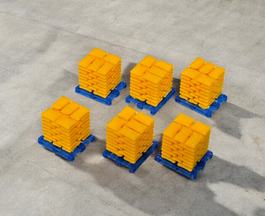Pallets of Sacks Yellow Cement Chep OO Gauge 1:76 Scale Models Railway (6 Pack)