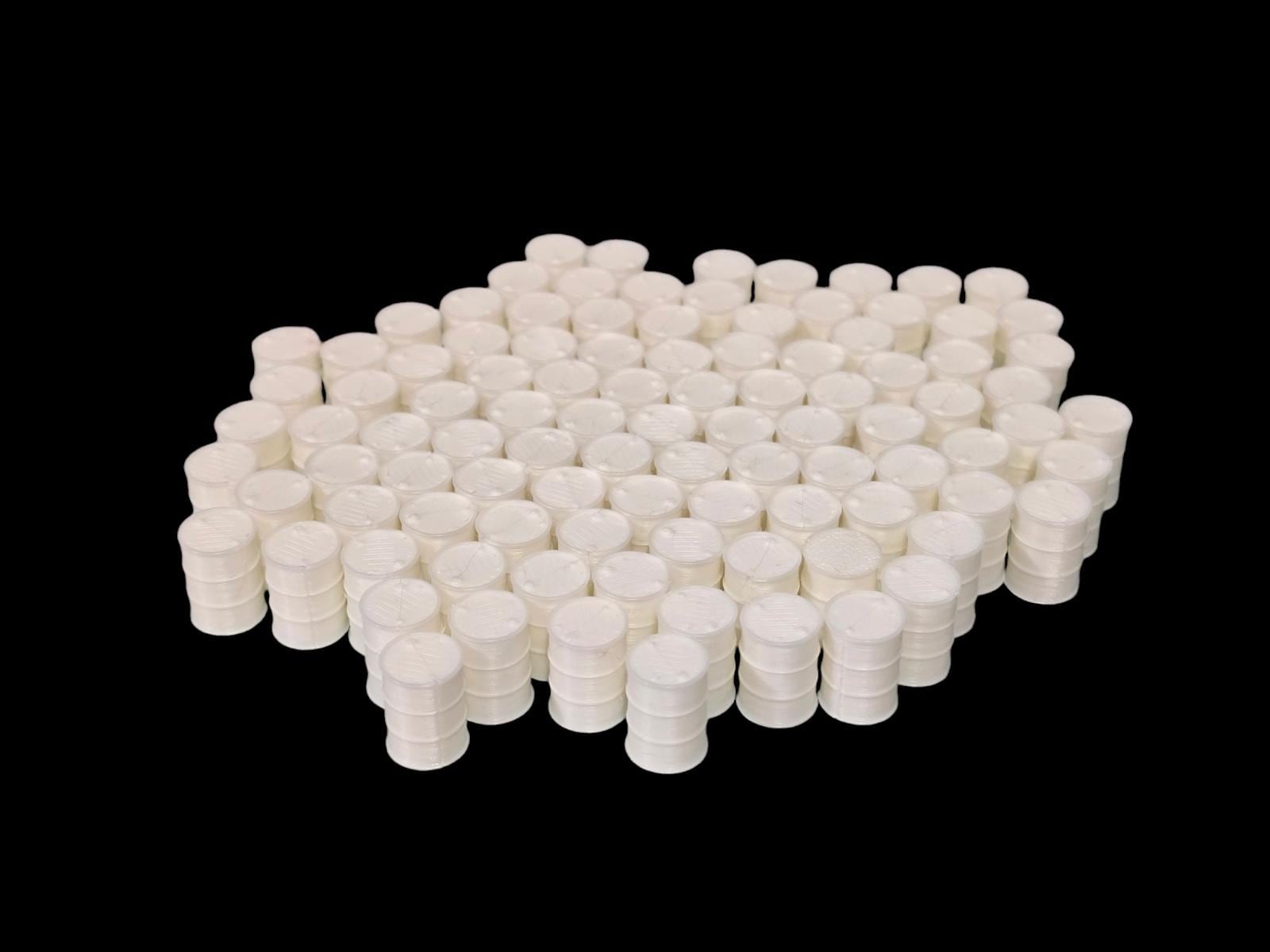 Oil Drum Barrels OO Gauge White 1:76 Scale Models Train Railway 100 Pack