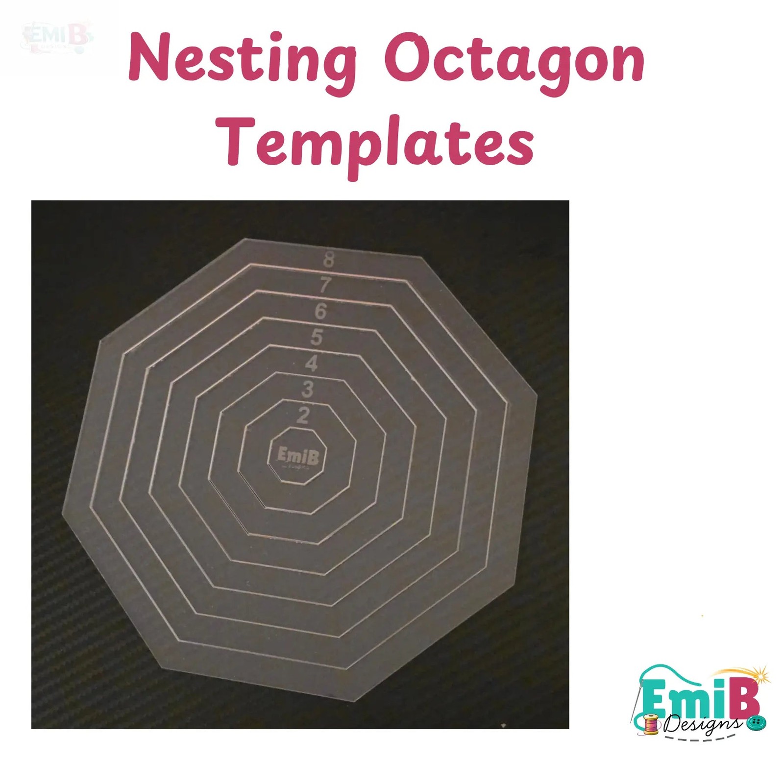 Nesting Octagon Acrylic Template. Octagon nesting templates