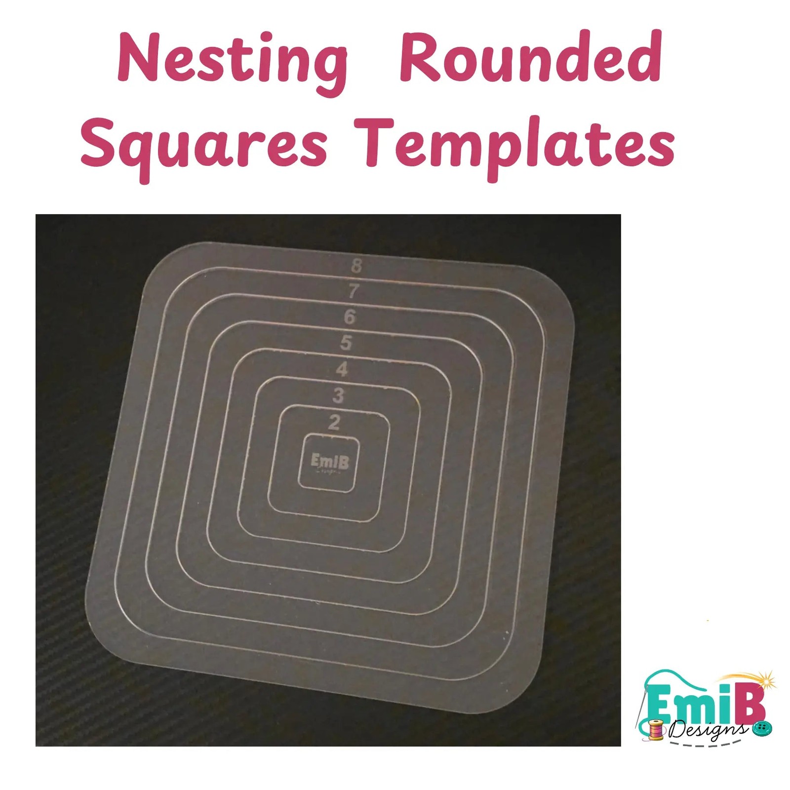 Nesting Rounded Square Acrylic Template. Rounded square nesting templates
