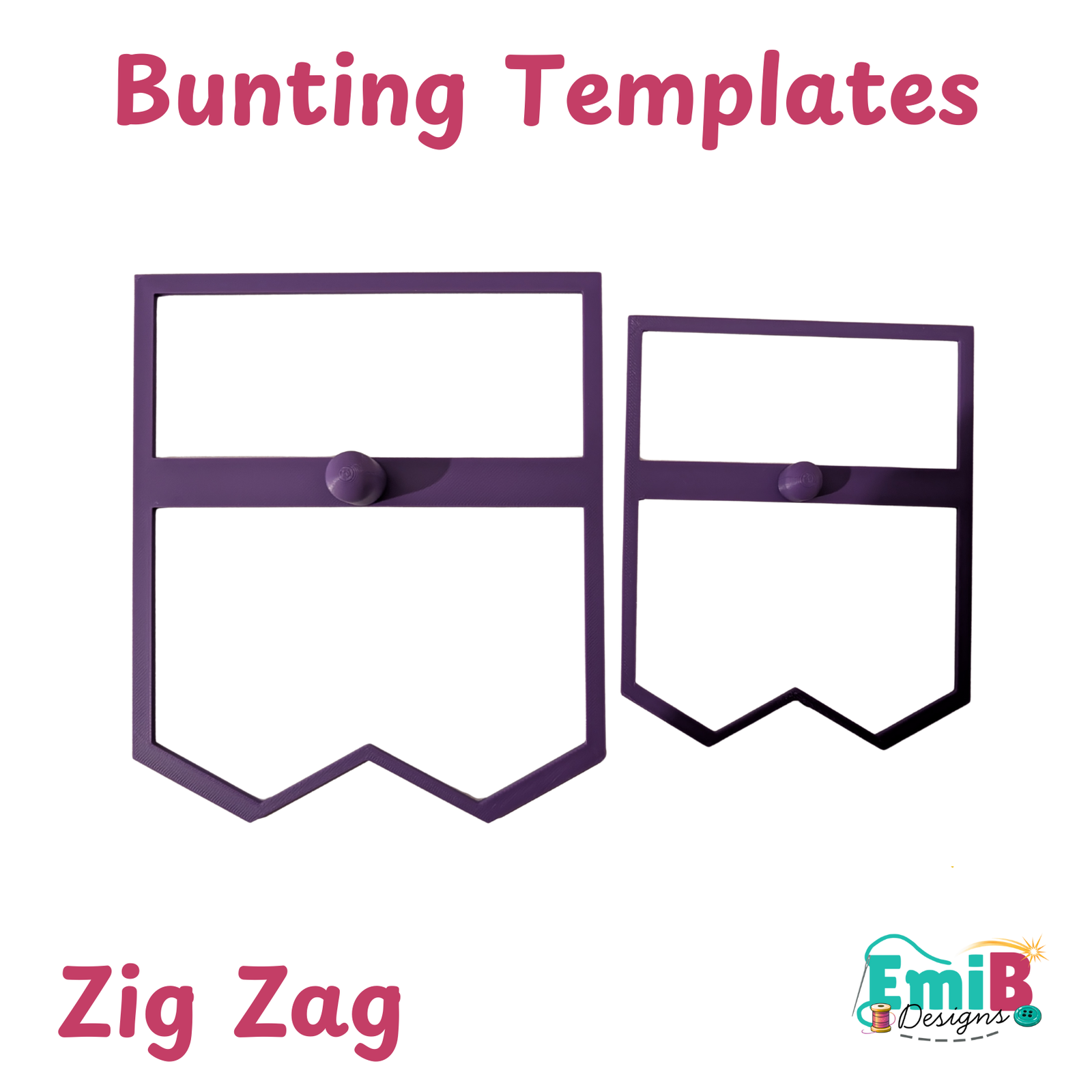 ZigZag Bunting Templates Pack of 2 Plastic Bunting Templates Sew your own