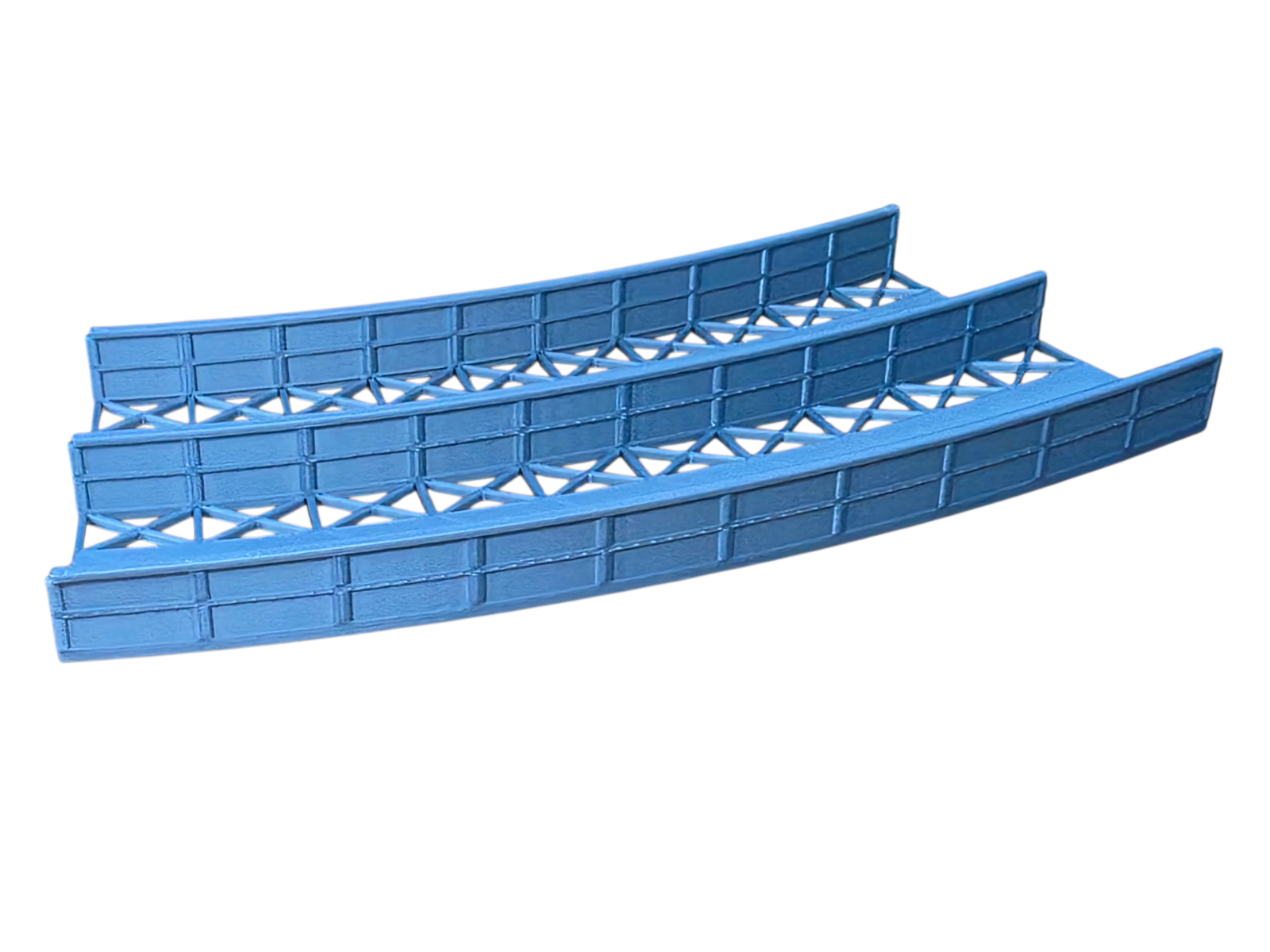 N Gauge Curved Girder Bridge & Stone Pillars 45° Single Double Track 3D Printed