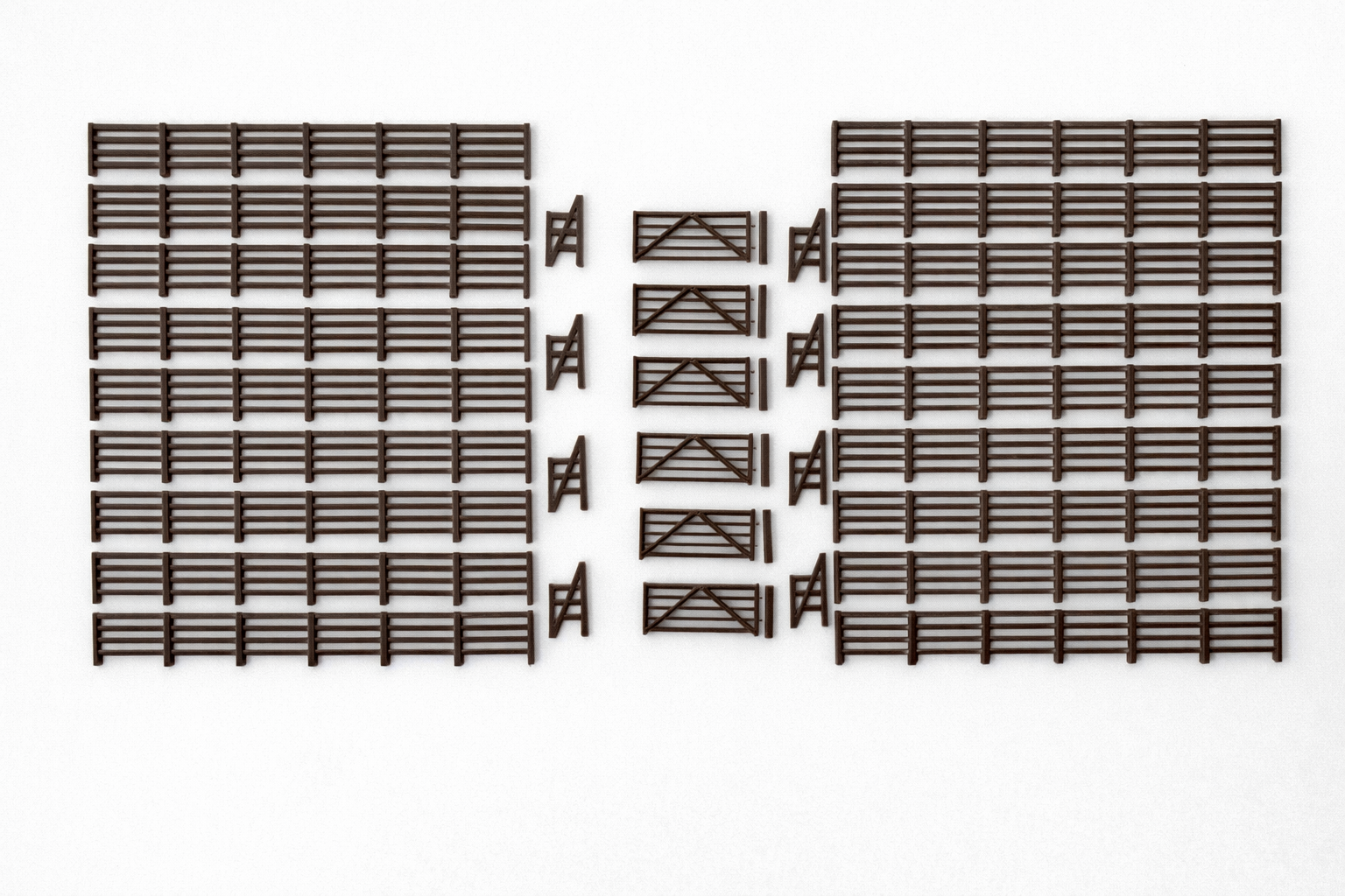 Model Fencing OO New 40 Pack Brown Gauge 1:76 Scale Models Train Railway