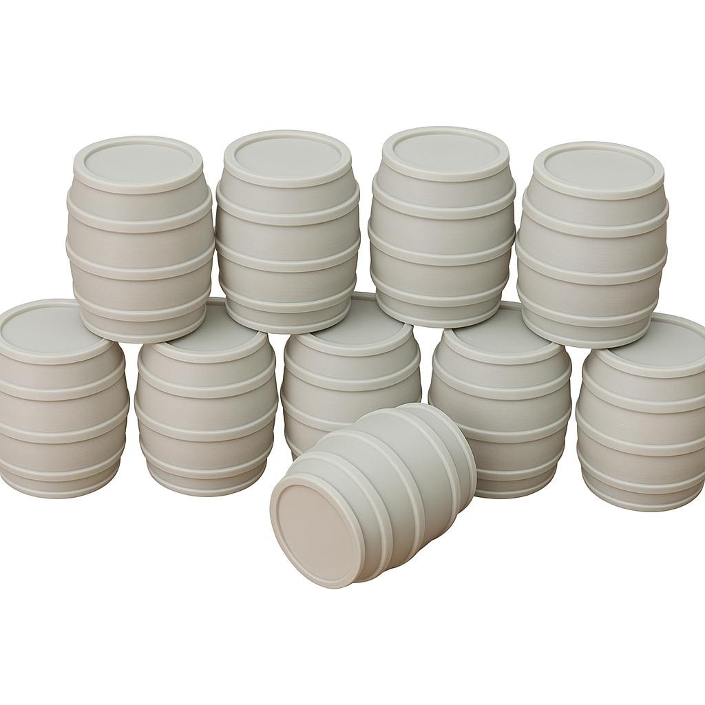 Whiskey barrels 1:24 scale x 10 model diorama accessory garage display