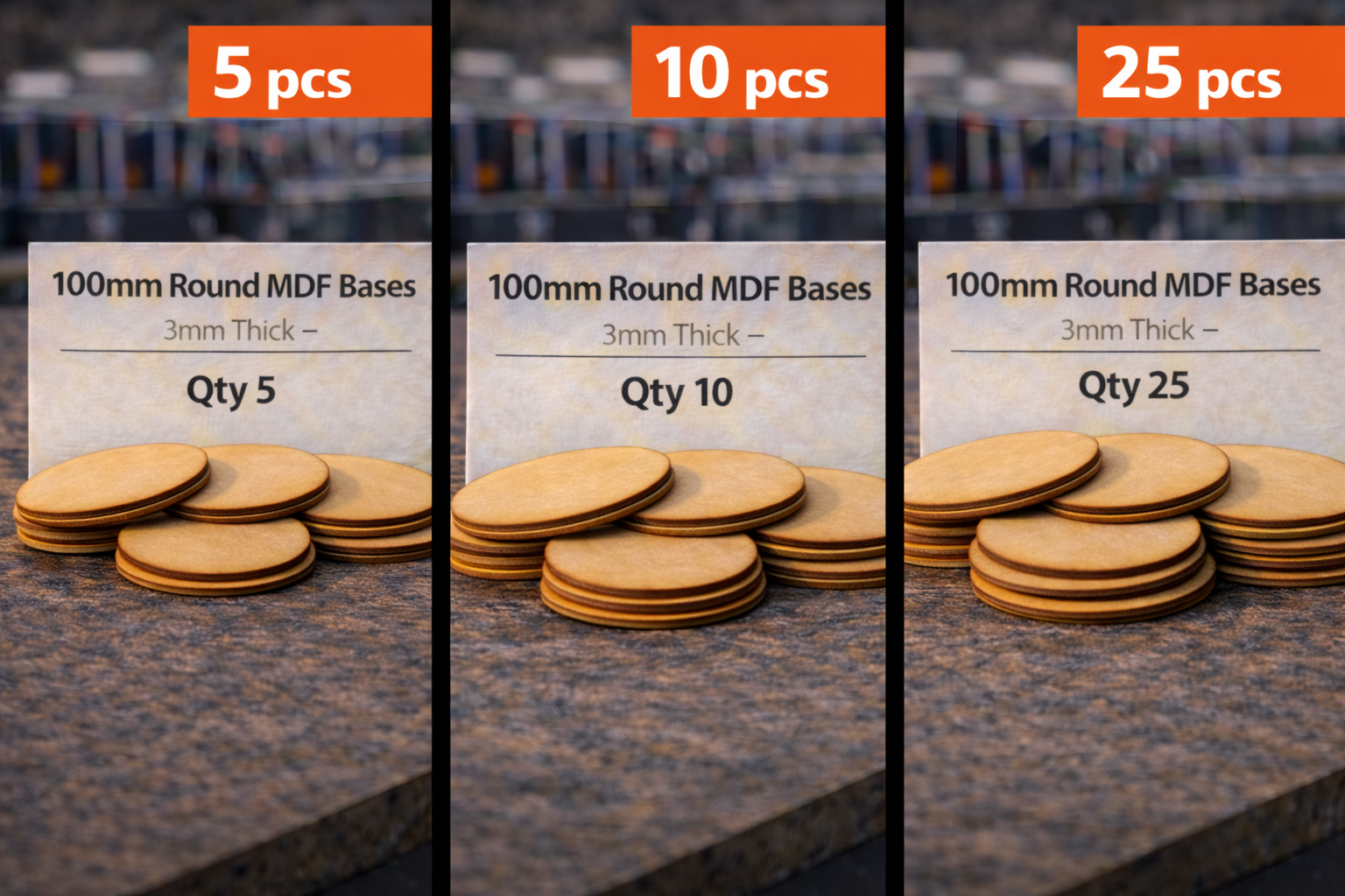 100mm Round MDF Bases 3mm Thick Wargaming Miniatures Tabletop Games UK