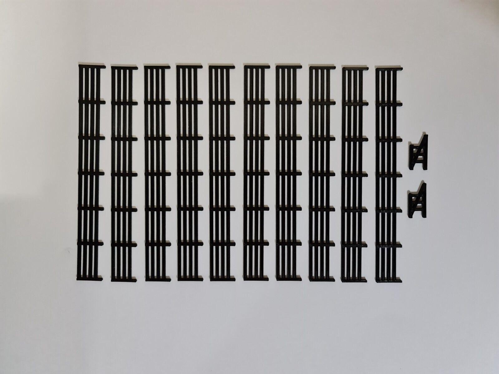 Fencing Railings OO HO New 10 Pack Black  Gauge 1:76 Scale Models Train Railway