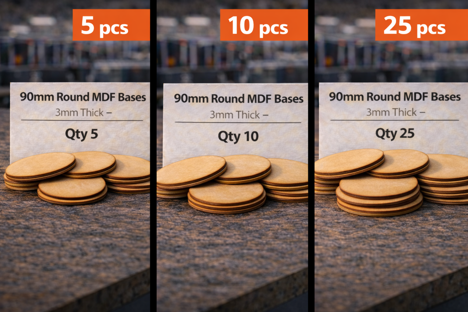 90mm Round MDF Bases 3mm Thick Wargaming Miniatures Tabletop Games UK