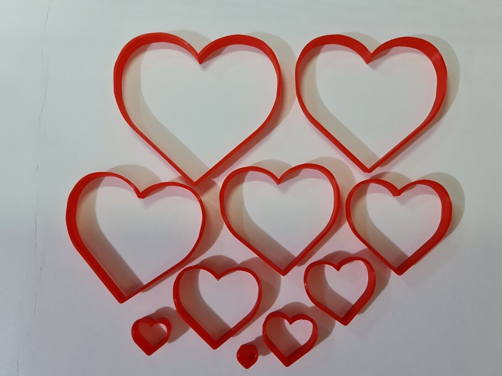 Valentines Set 10 Red Heart Nesting Cookie Cutters Biscuit Fondant Icing UK Made
