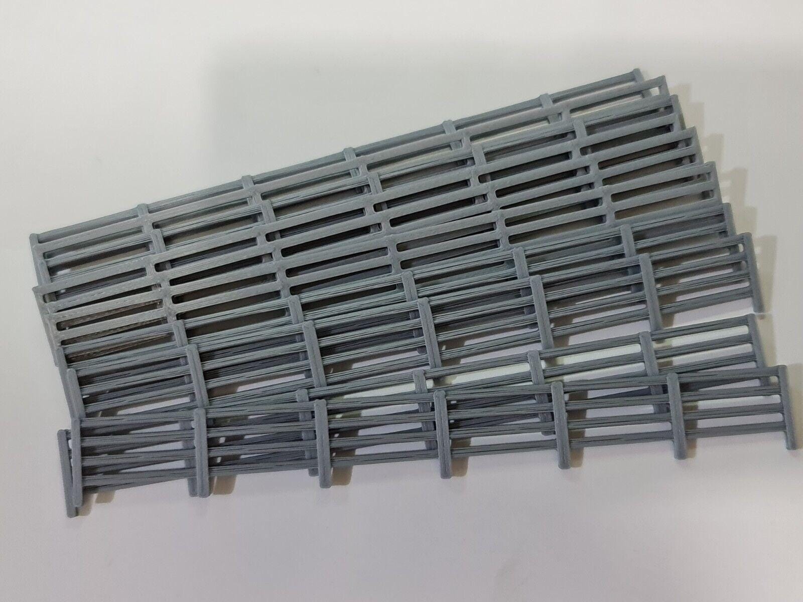 Fencing Railings OO HO New 10 Pack Grey Gauge 1:76 Scale Models Train Railway