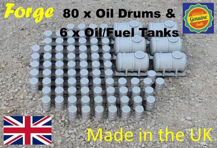 Oil Drums Oil Fuel Tanks x 80 x 6 Model Railway Scenery N Gauge 1:148 Scale