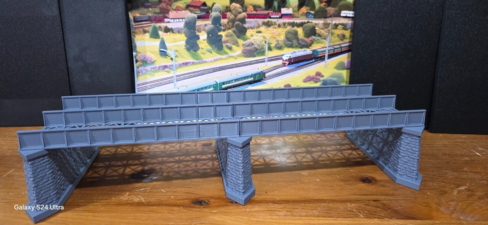 Iron Girder Bridge OO Gauge 600mm Double Track Model Railway Train 1:76 Scale