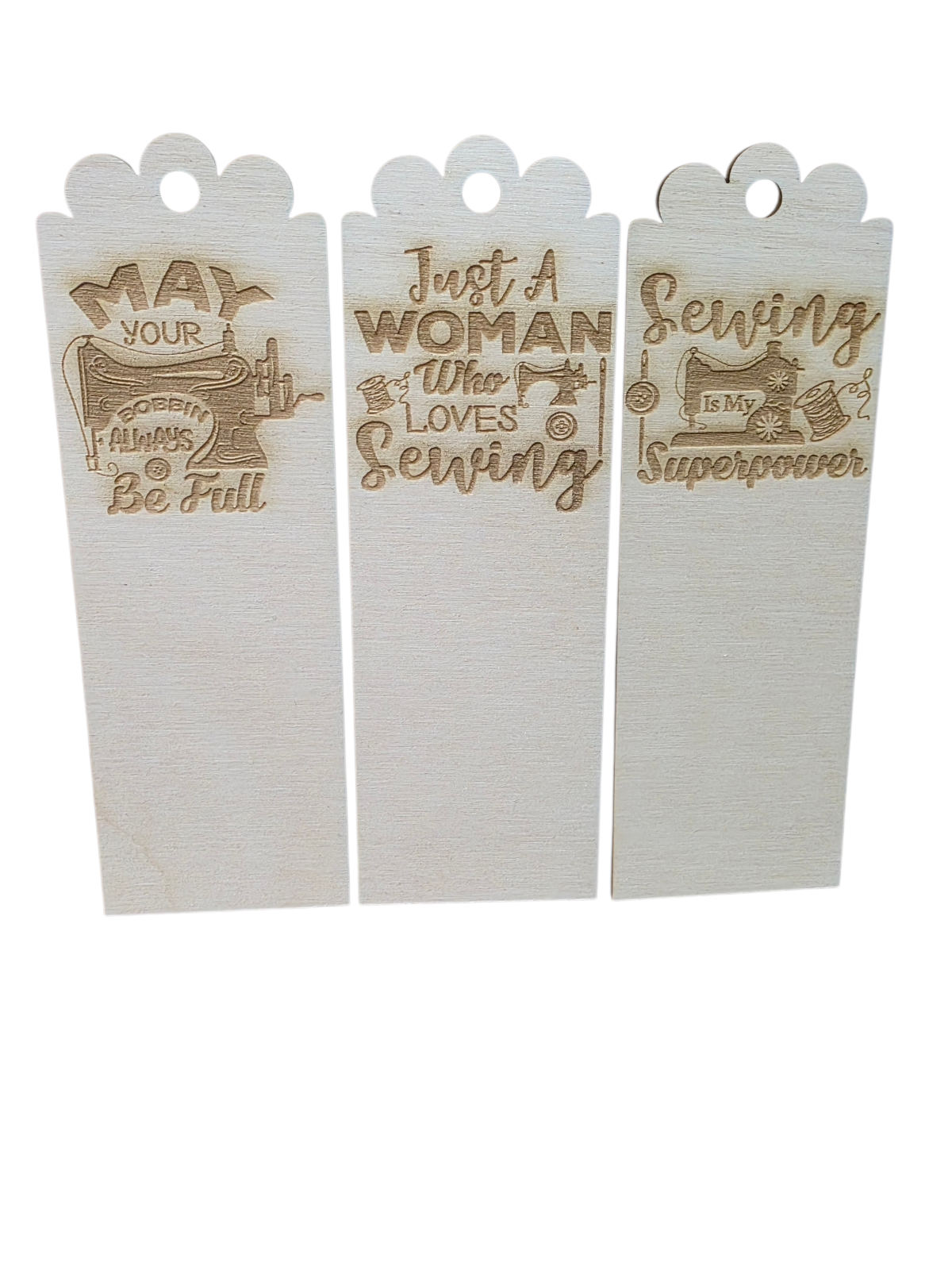 Wooden Sewing Bookmark Laser Engraved Gift for Seamstress Quilter Tailor