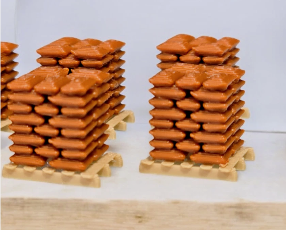 Stack of Brown Sacks 1:24 Scale Model Diorama (4 Pack) Pallets not included