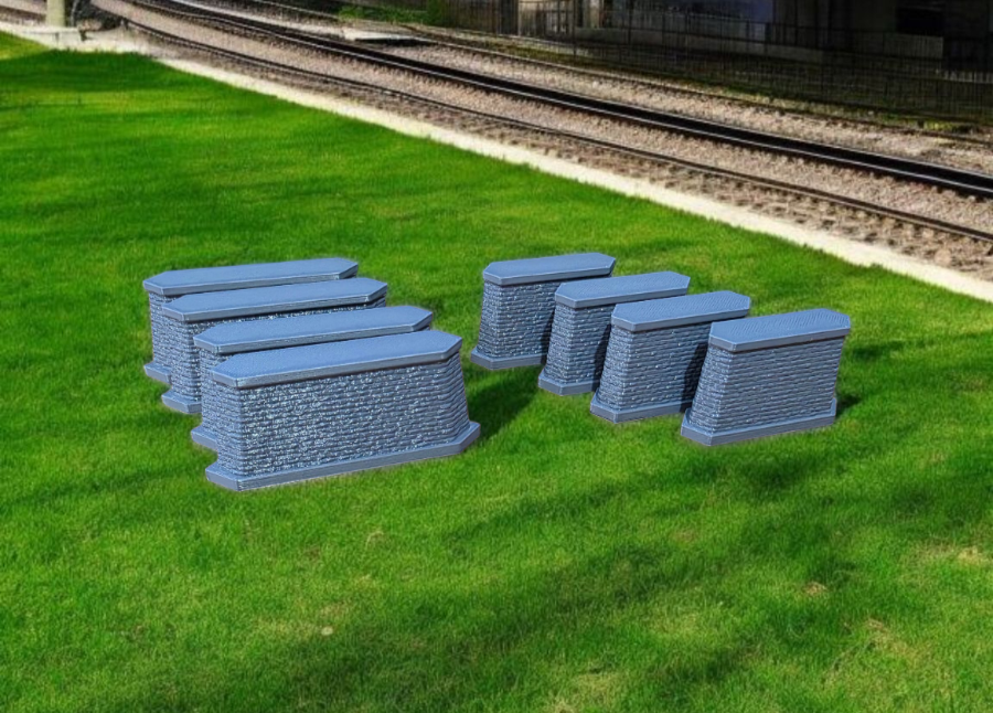 Double Track Z Gauge Bridge Pier Set Train Model Railway x 8