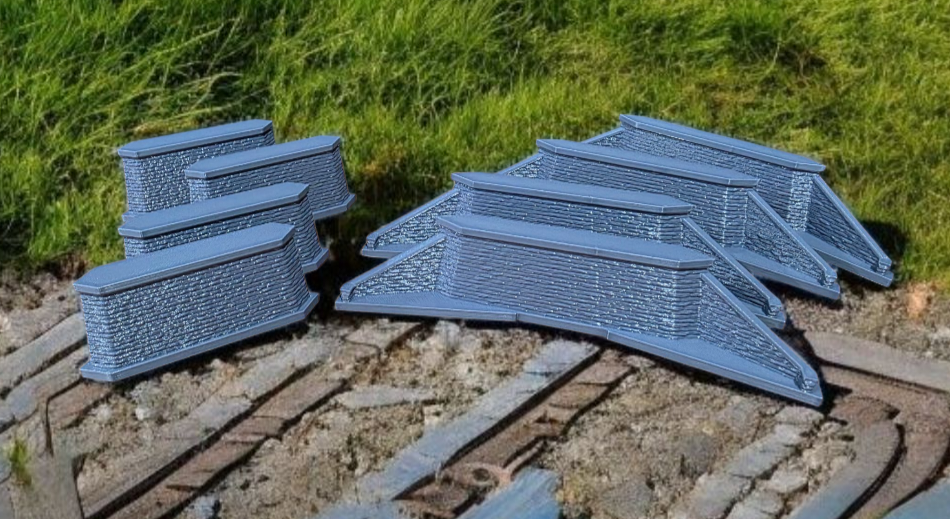 Double Track Z Gauge Bridge Pier Set Train Model Railway
