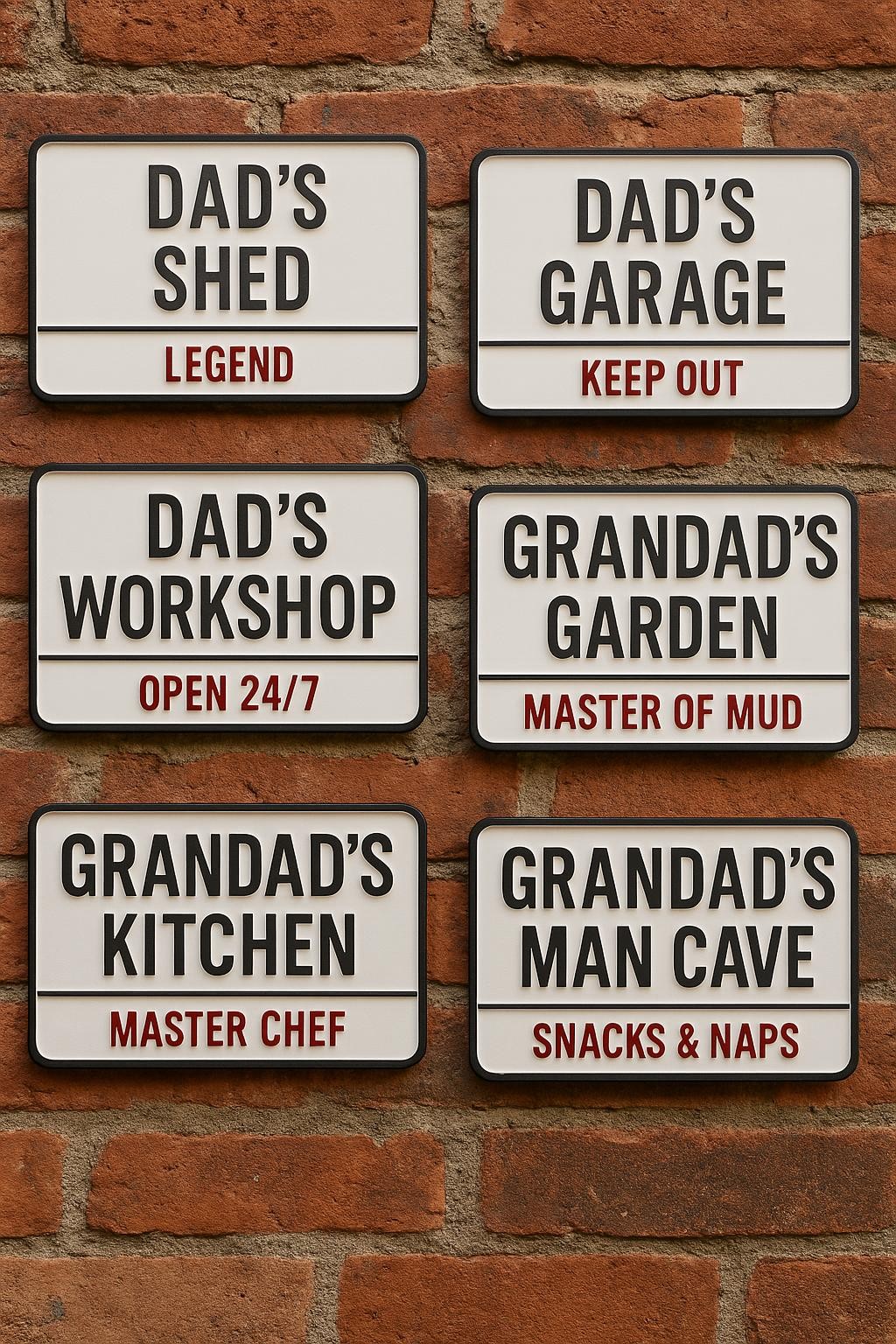 Custom dad or grandad sign – man cave garage shed gift – 3d printed plaque