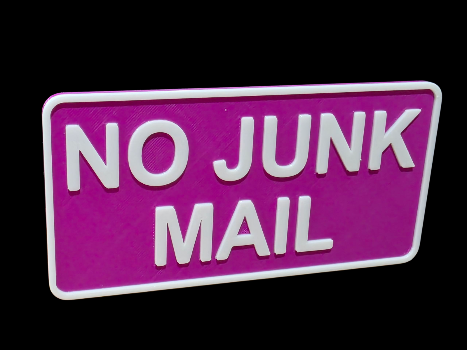 No Junk Mail 3D Sign Outdoor PETG Adhesive Waterproof Plaque 150x75mm