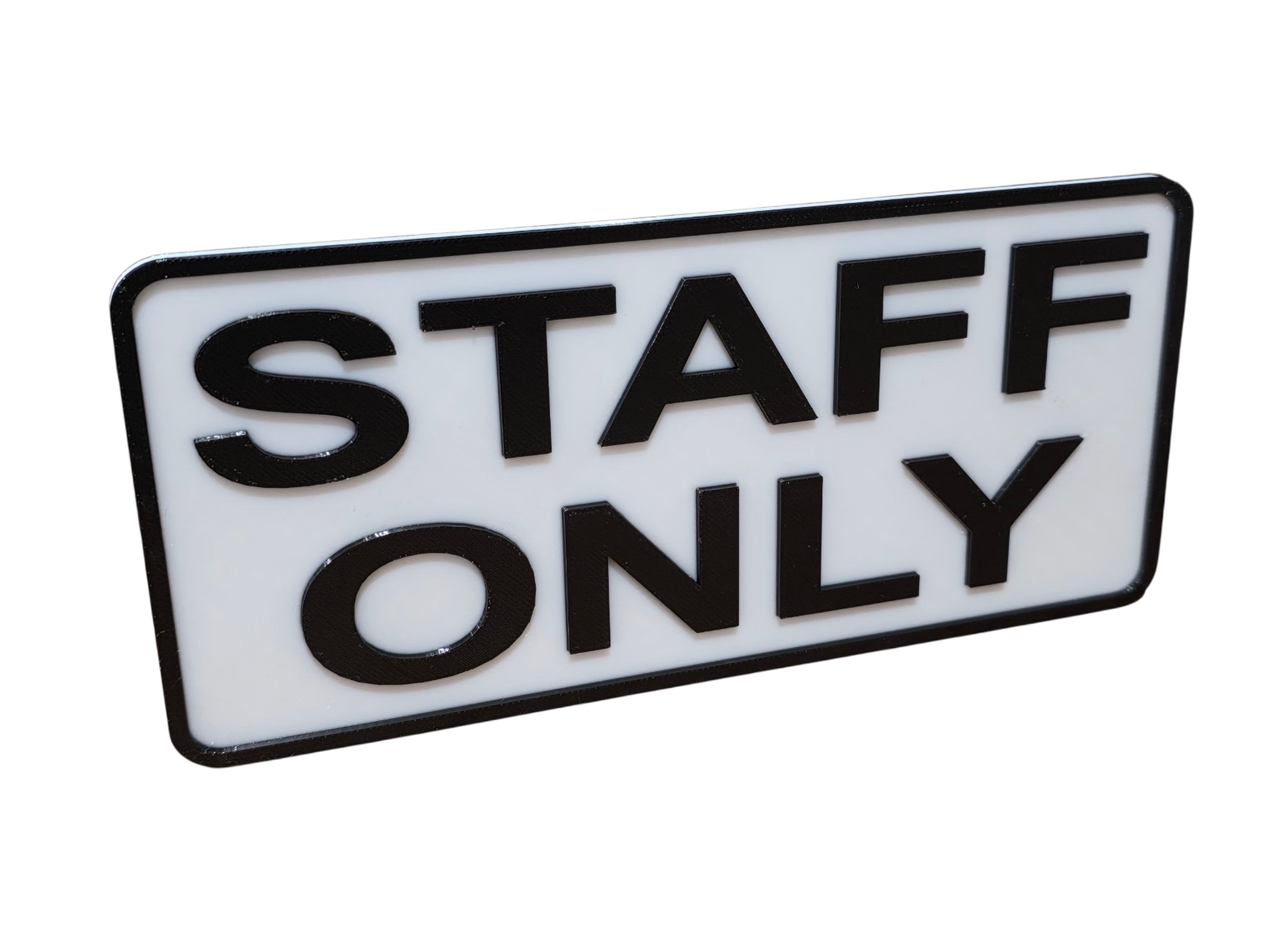 Staff Only 3D Sign Outdoor PETG Adhesive Waterproof Plaque 200x90mm