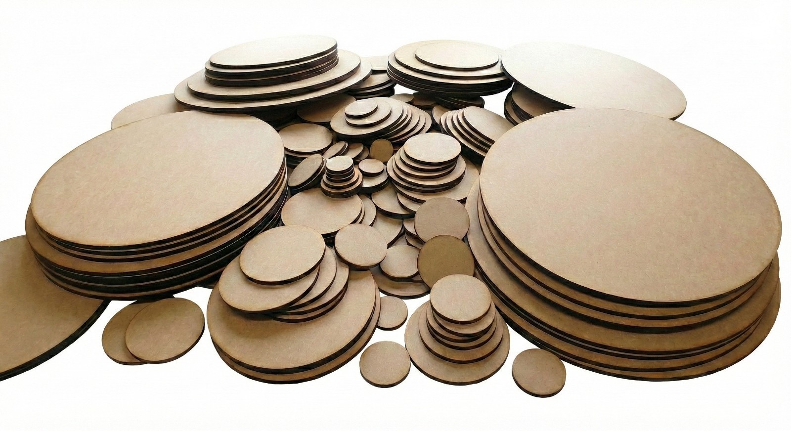 Round MDF Bases Wargames Tabletop Miniature Figures Laser Cut Wood - All Sizes