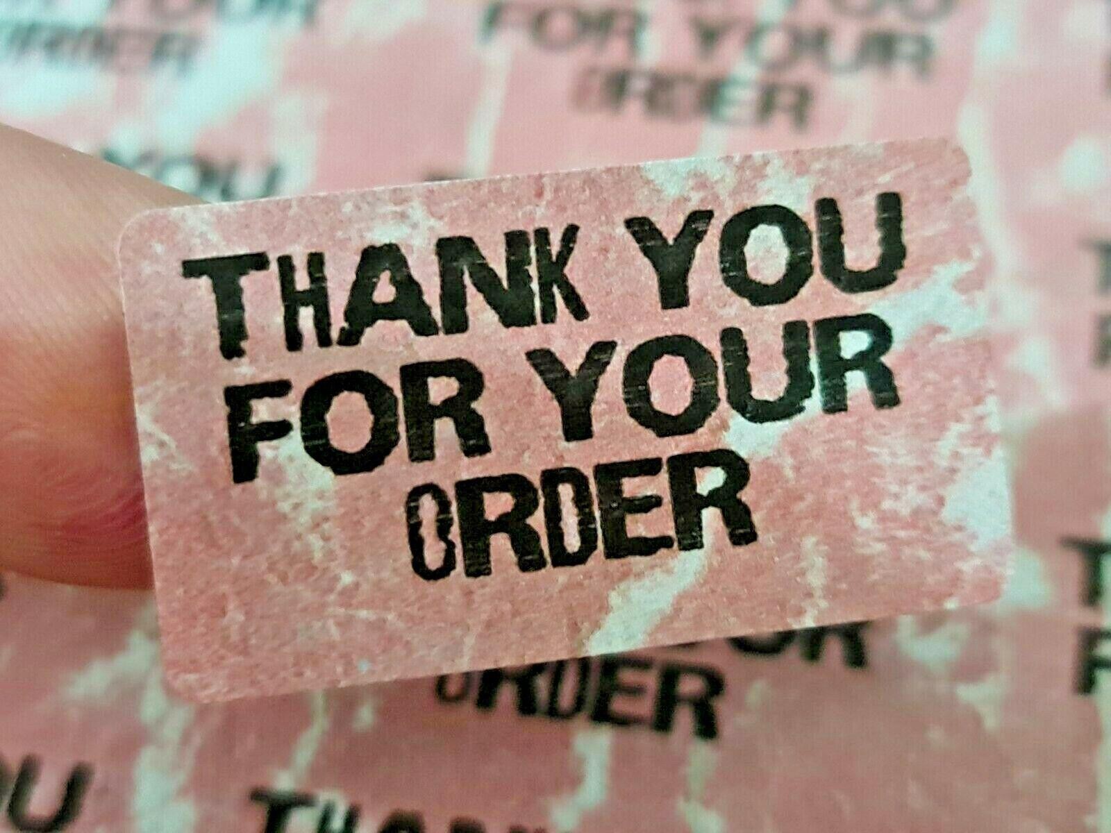 325 x Thank You for Your Order Labels Red Vintage Style Matte Labels Stickers