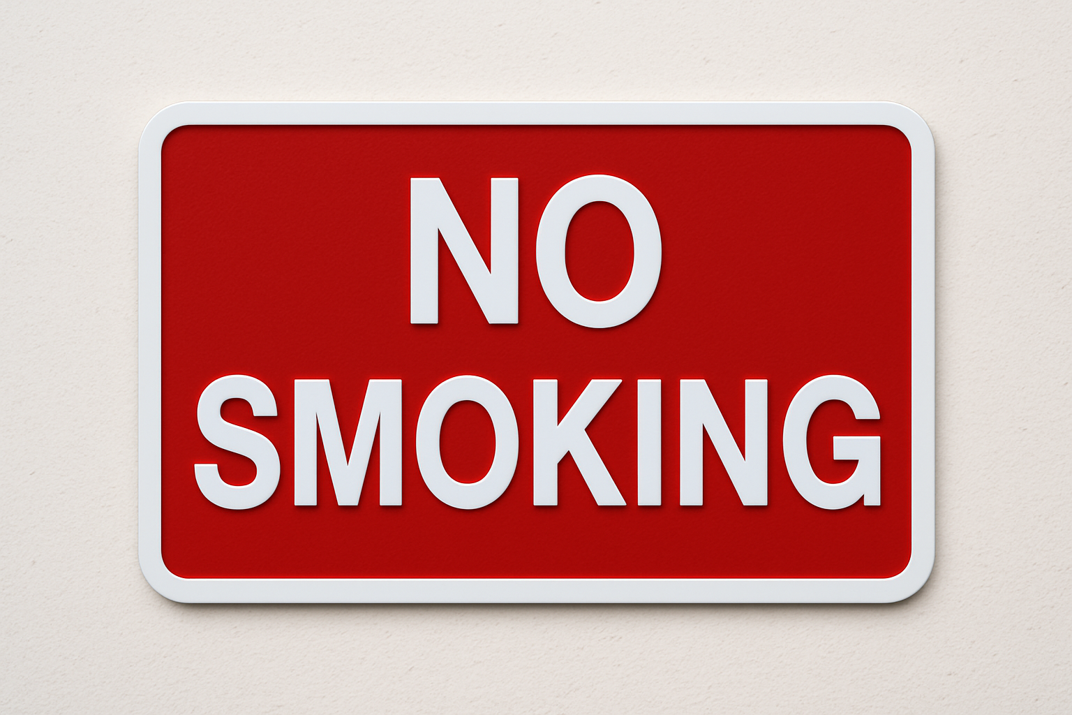 No Smoking Sign Outdoor 3D PETG Waterproof adhesive Plaque 175x110mm