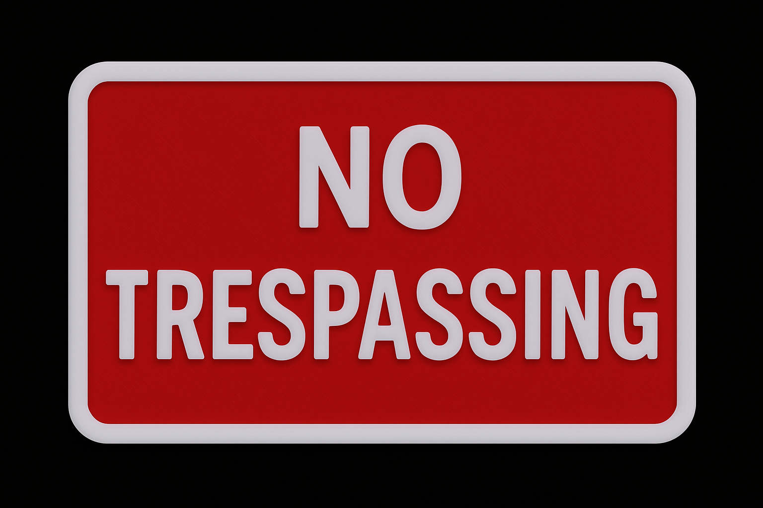 No Trespassing Sign Outdoor 3D PETG Waterproof adhesive Plaque 175x110mm