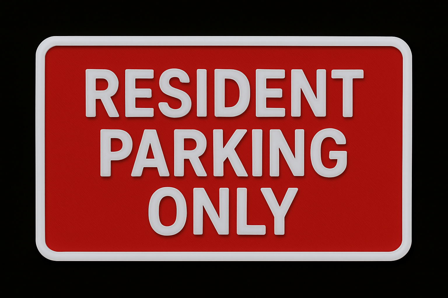 Resident Parking Only Sign Outdoor 3D PETG Waterproof adhesive Plaque 175x110mm