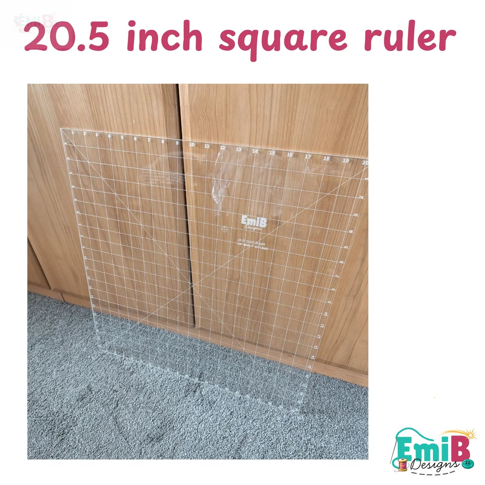 20.5" Large Square Acrylic Quilting Ruler – Sewing Patchwork Template UK Made