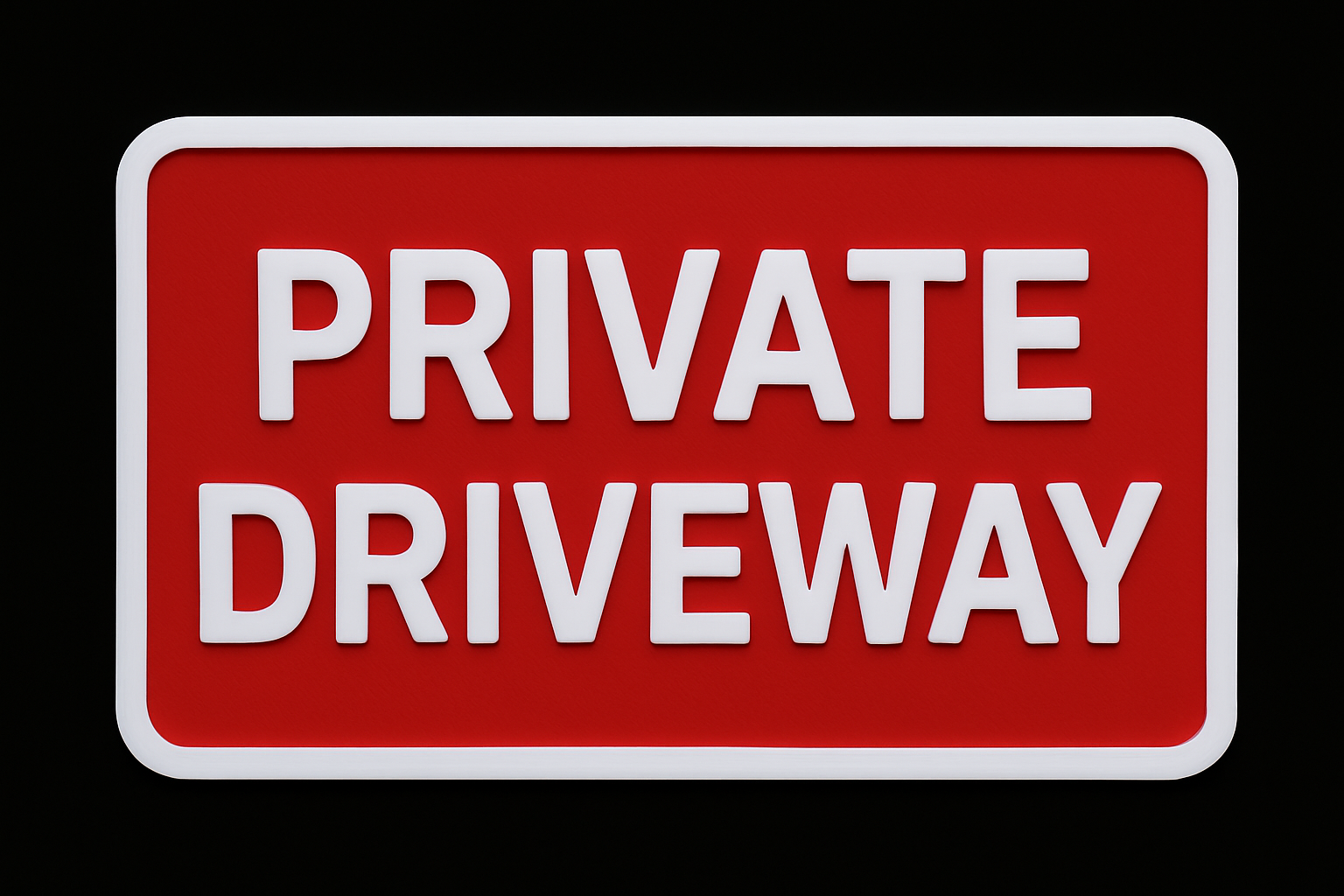 Private Driveway Sign Outdoor 3D PETG Waterproof adhesive Plaque 175x110mm