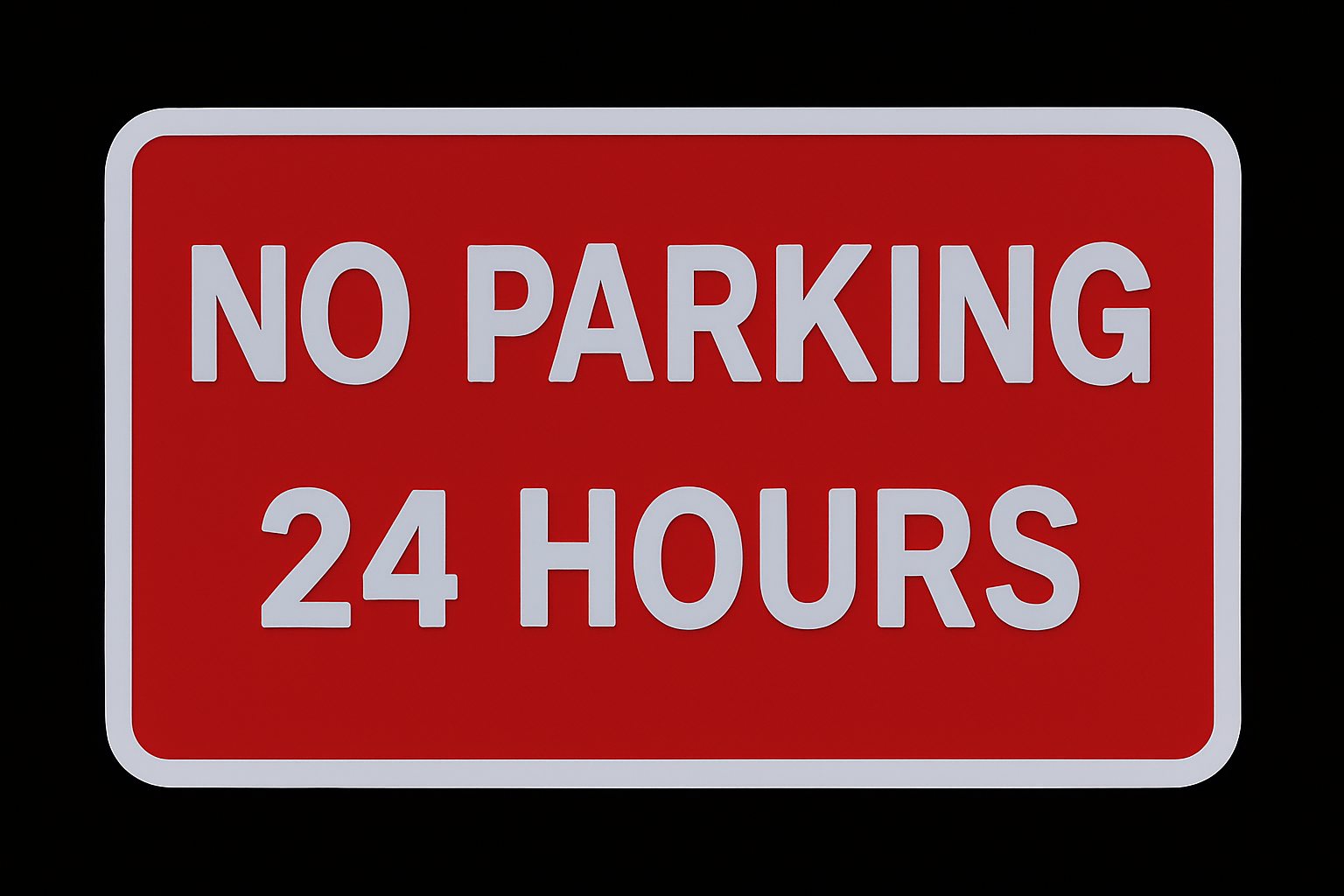 No Parking 24 Hours 3D Sign Outdoor PETG Waterproof adhesive Plaque 175x110mm