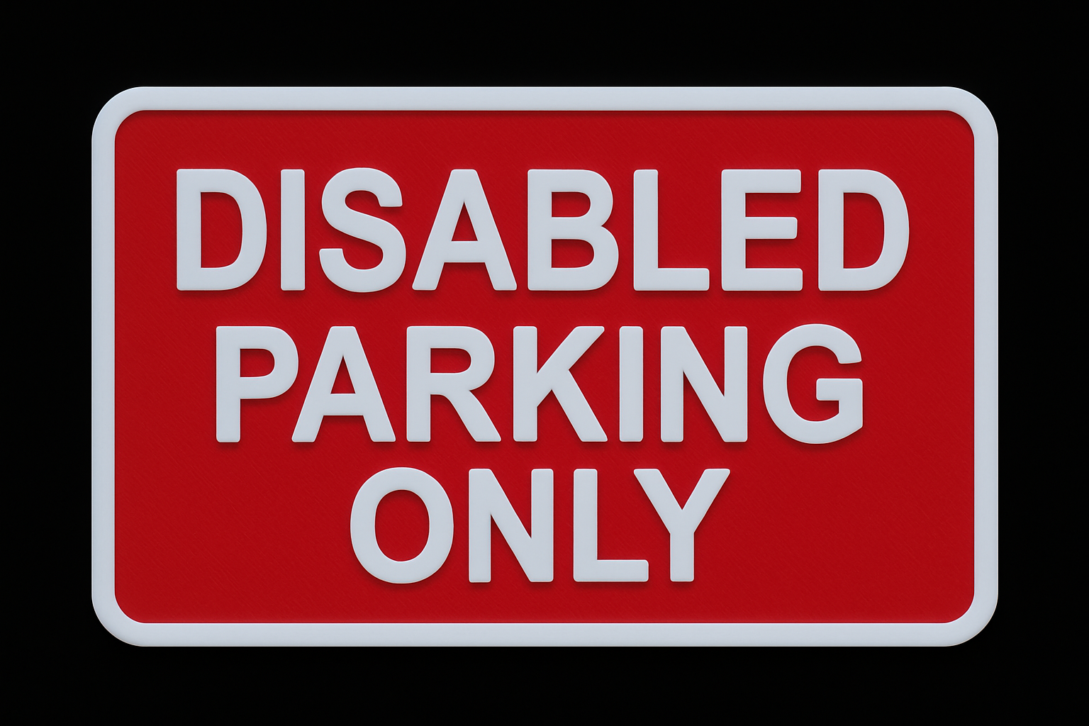 Disabled Parking Only 3D Sign Outdoor PETG Adhesive Waterproof Plaque 175x110mm