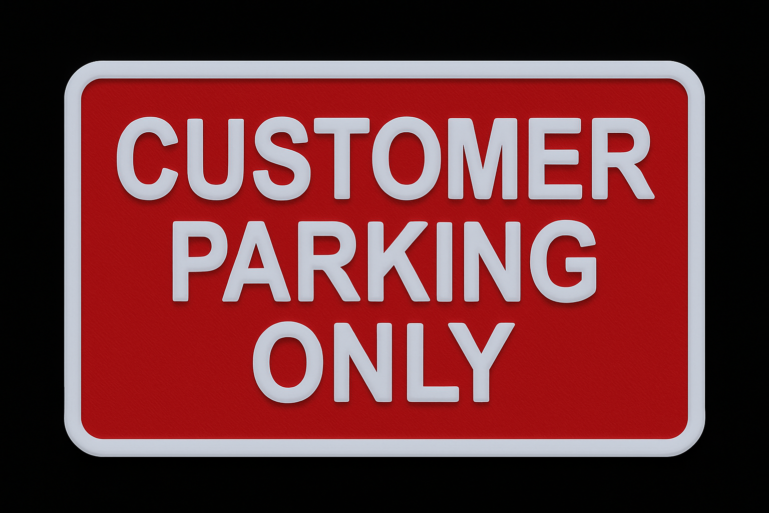 Customer Parking Only 3D Sign Outdoor PETG Adhesive Waterproof Plaque 175x110mm