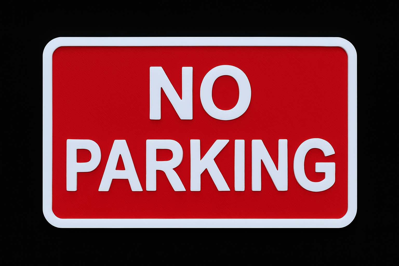 No Parking 3D Sign Outdoor PETG Adhesive Waterproof Plaque 175x110mm