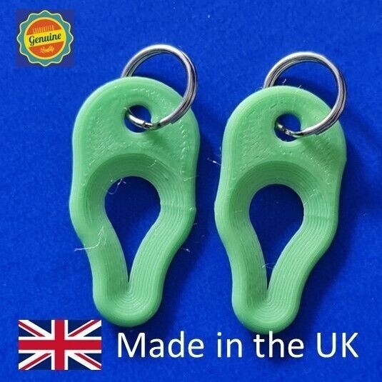 2 x Key Ring Tick Removal Tools Pastel Green PLA Plastic dog cat horse human
