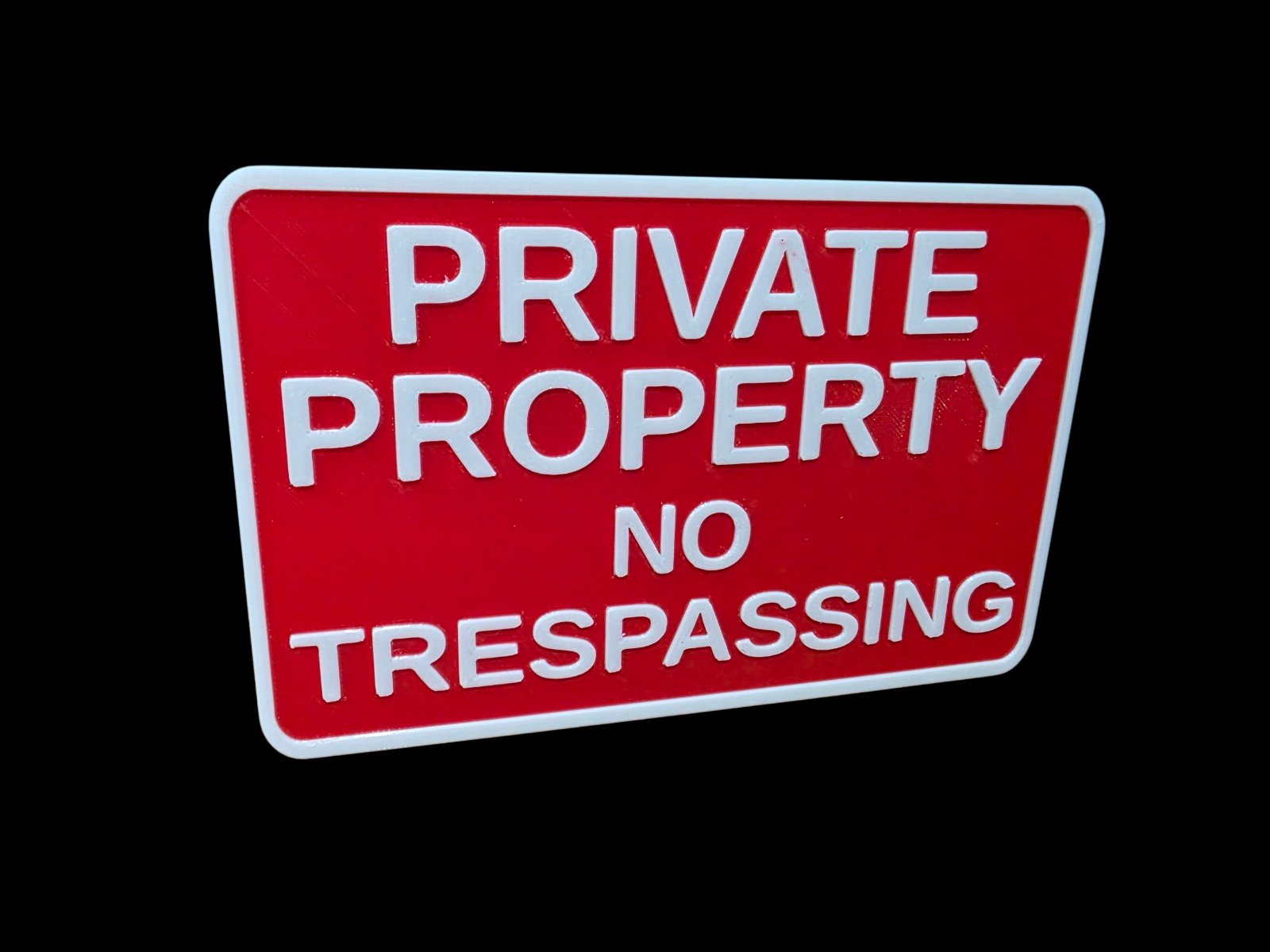 Private Property 3D Sign Outdoor PETG Adhesive Waterproof Plaque 175x110mm
