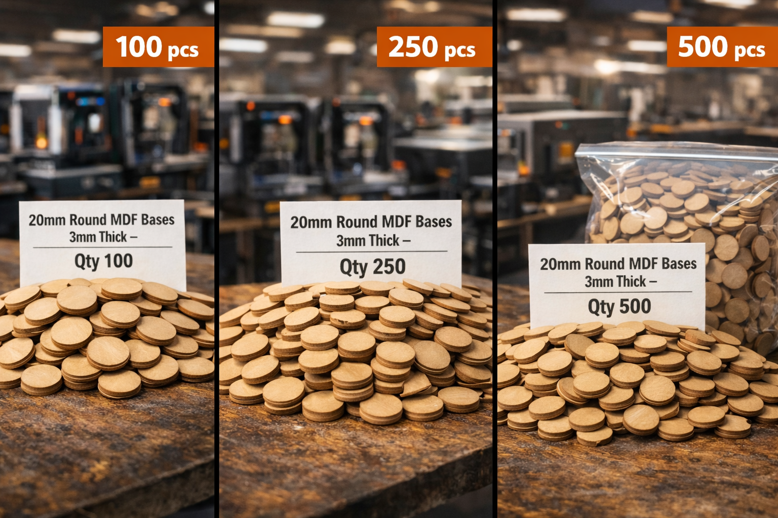 20mm Round Premium MDF Bases 3mm Thick Miniatures Tabletop Games UK