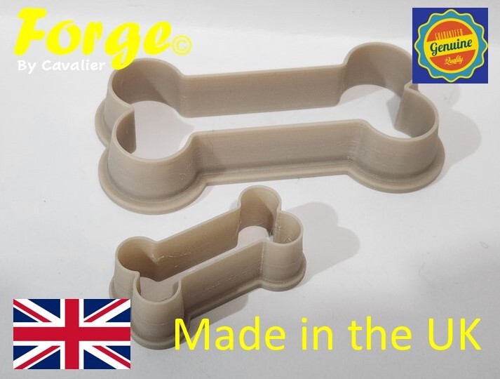 Set of 2 Dog Bone Shaped Cookie Cutters 60 & 120mm many colours