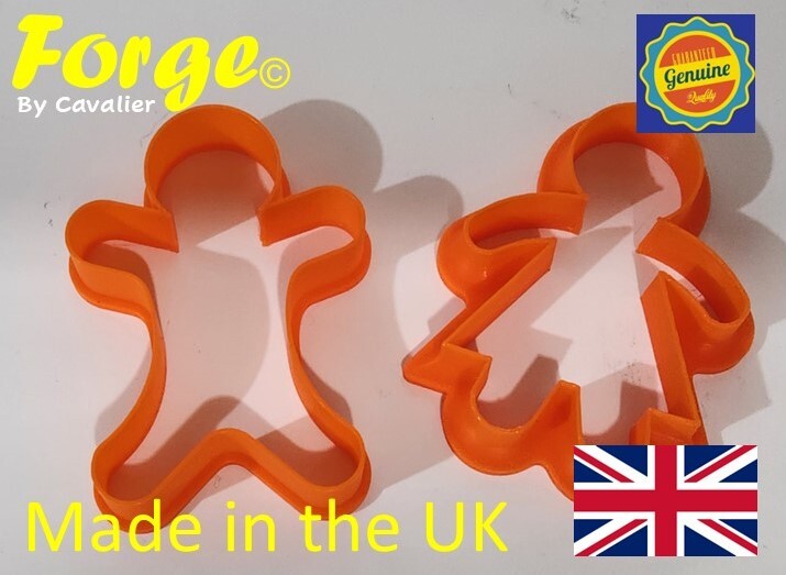 Set of 2 Gingerbread Man Woman Cookie Cutters 80mm many colours