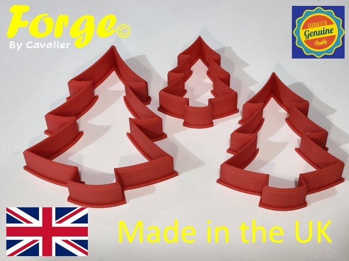 Cookie Cutters  Set of 3 Christmas Xmas Tree Shaped 55, 80 & 100mm many colours