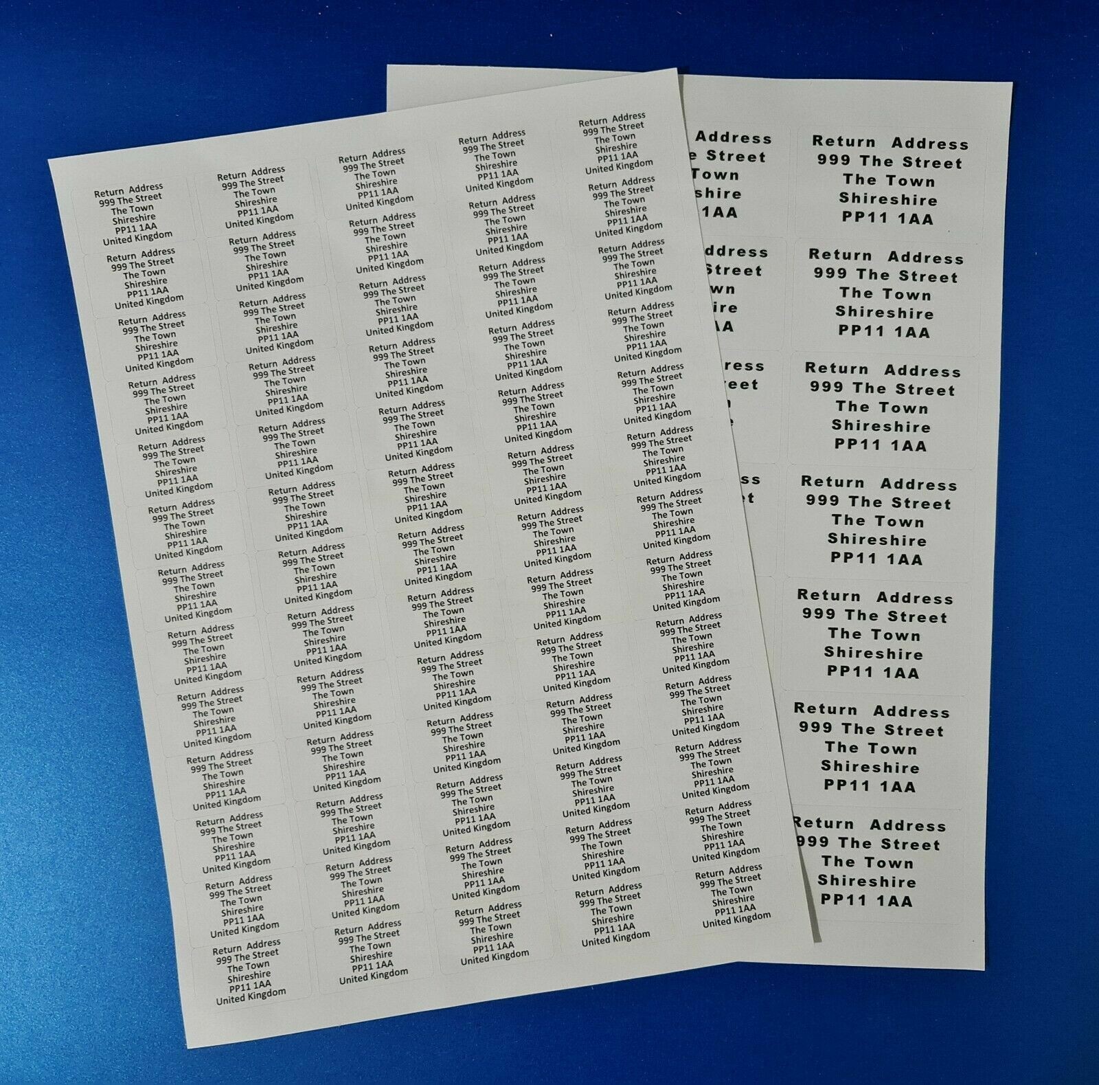 Personalised Return Address Labels Self Adhesive A4 Sheets Custom Printed