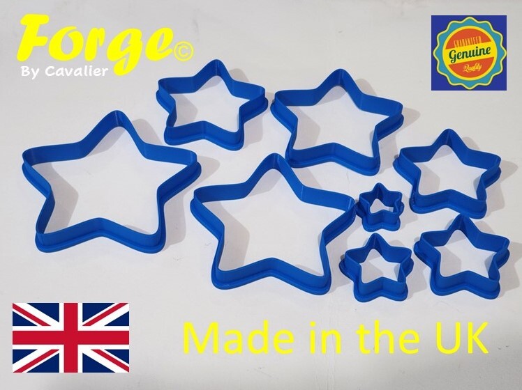 Set of 8 Star Shaped Cookie Cutters 20-90mm