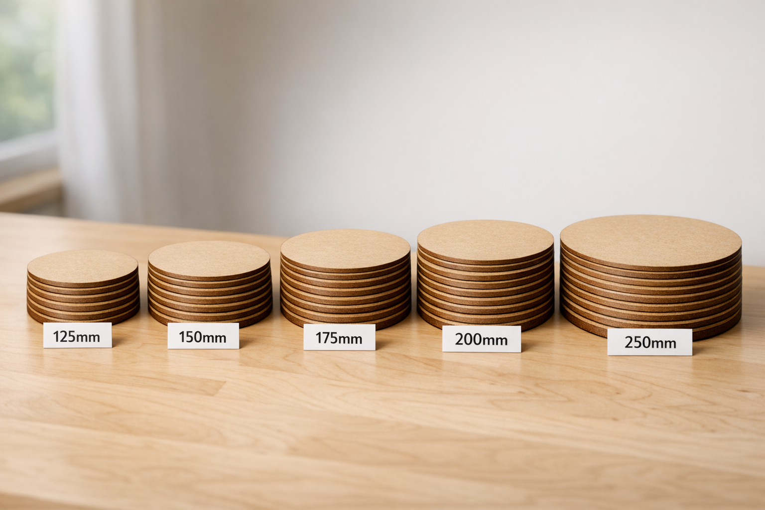 Large Wargaming Bases MDF  125mm - 250mm Laser Cut Round Bases Tabletop Gaming